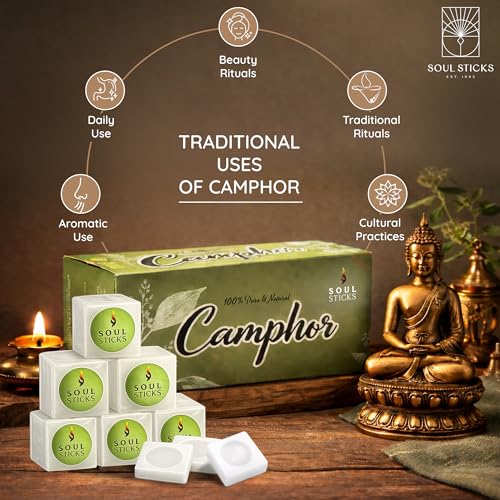 Natural Camphor Tablets for Aromatherapy and Puja Rituals, 150g