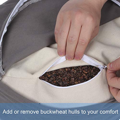 Buckwheat Meditation Cushion Zafu Yoga Pillow with Washable Cotton Cover
