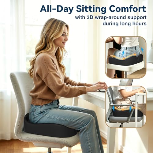 Ergonomic 4-Zone Seat Cushion for Tailbone Pain Relief and Sciatica Support