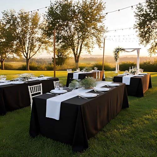 90x132 Inch Rectangle Tablecloth, Wrinkle-Resistant Polyester Table Cover