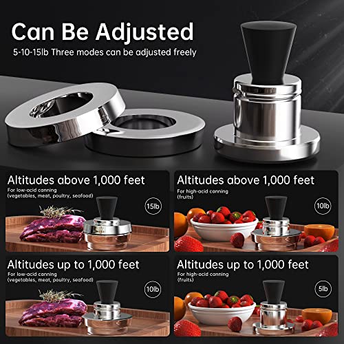3-Piece Pressure Regulator Set for Pressure Cooker 5-10-15 lb Adjustment