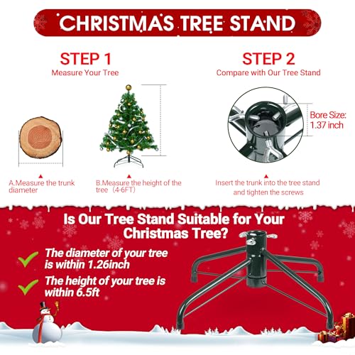 Folding Christmas Tree Stand 16.3 Inch Metal Base for 4-6 Feet Artificial Trees Dark Green Variation of This Listing