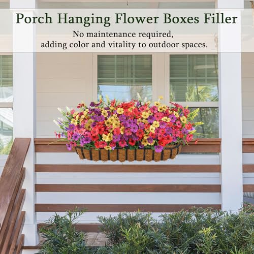 24-Piece UV-Resistant Artificial Outdoor Flowers for Planters & Porch