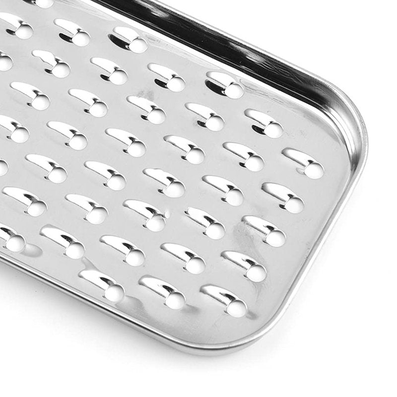 XANHOY Cheese Grater with Food Saver Container 2 In1 Fruit Vegetable Chopper Onion Choppers with Container Stainless Steel Rectangle Box and Graters Cheese Grater Handheld Metal, White