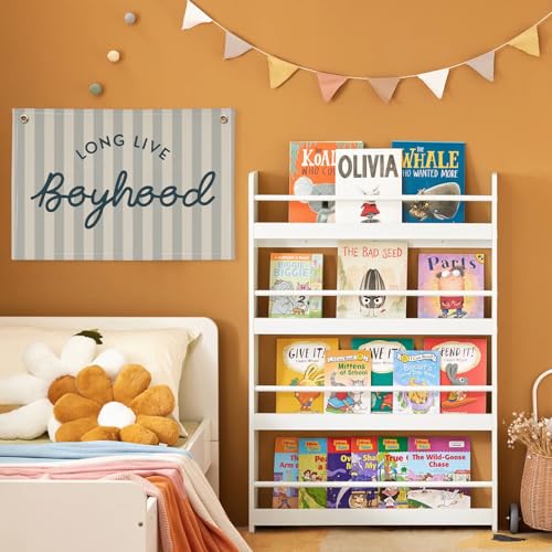 Long Live Boyhood Linen Wall Banner - 30x20 Inch Nursery Decor
