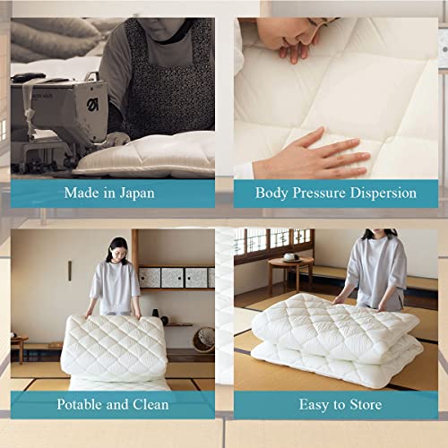 Japanese Futon Mattress Twin Size 39x79in, Foldable Floor Bed
