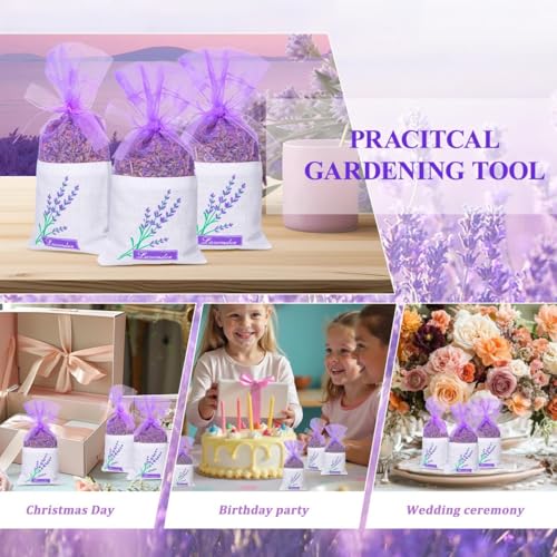 75Pcs Purple Organza Drawstring Bags for Lavender, Potpourri and Gifts
