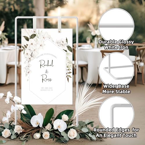 Adjustable Wedding Sign Holder Stand with Leather Hanging Straps