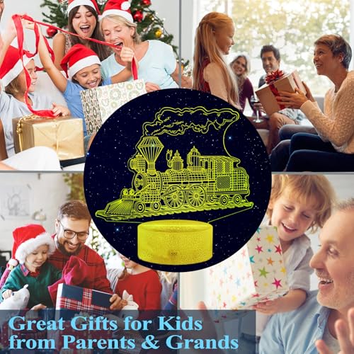 3D Train Night Light, 16 Color Changing LED Lamp with Remote Control