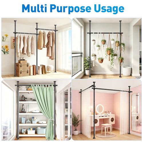 Adjustable Floor-to-Ceiling Room Divider Tension Rod, No-Drill Partition