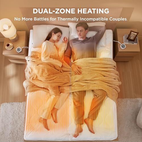 Waterproof Heated Mattress Pad Queen - Cotton Top Electric Bed Warmer