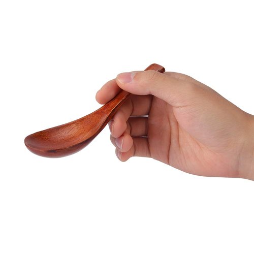 Wooden Spoons for Eating, 2PCS Wooden Serving Spoons Small Wood Spoon for Soup, Coffee, Salad Desserts, Chips, Snacks, Cereal, And Fruit
