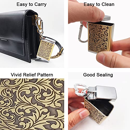 Portable Metal Ashtray with Lid - Pocket Cigarette Ash Tray Keychain