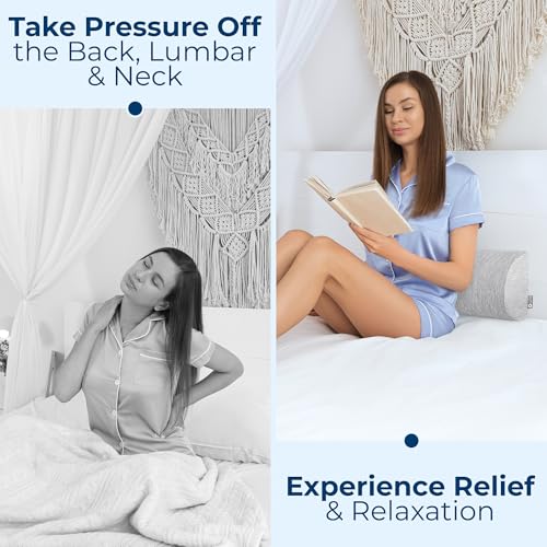 Memory Foam Knee Pillow for Back Sleeping - Half Moon Bolster