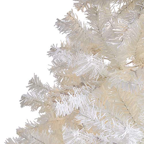 8ft Artificial White Christmas Tree with 1500 Bendable Branches - Realistic Holiday Decor