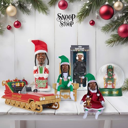 Snoop on the Stoop 12-Inch Christmas Elf Plush Figurine - Holiday Decor