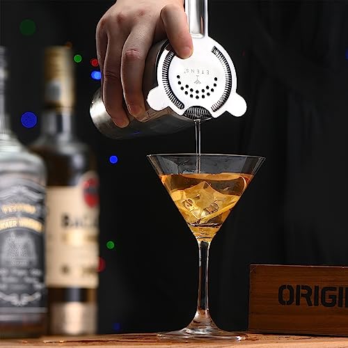 Etens Silver Cocktail Strainer with Removable Spring - Bar & Martini Strainer for Boston Shaker