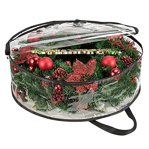 Clear Wreath Storage Bags 4-Pack 24-Inch Waterproof PVC