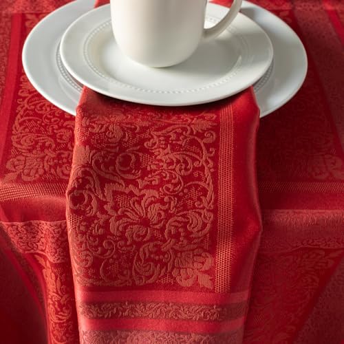 Benson Mills Ravenna Jacquard Red Napkin Set of 4 - 18x18 Inches
