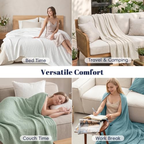 Cooling Muslin Blanket King Size - Soft & Breathable for Summer