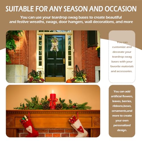 15-Inch Grapevine Swag Wreath Base - Natural Vine Craft Frames, 6 Pack