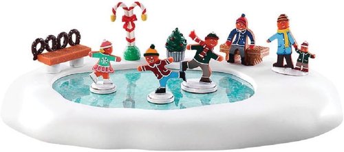 Lemax Gingerbread Skating Pond - Battery Operated Holiday Decor | 4.5V Festive Display