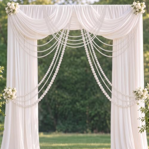 Highergo 3-Piece Giant Pearl Garland Set 4.92 ft Each with 0.98