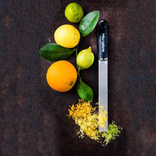 Stainless Steel Citrus Zester & Handheld Fine Cheese Grater - Black