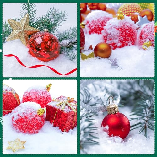 VICAMB 10.5oz White Christmas Artificial Flake Snow - Sparkling Snow Filler for Village Displays