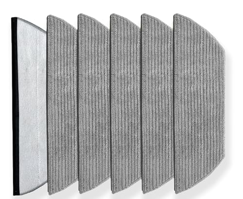 6-Pack Washable Microfiber Mop Pads for Robot Vacuums
