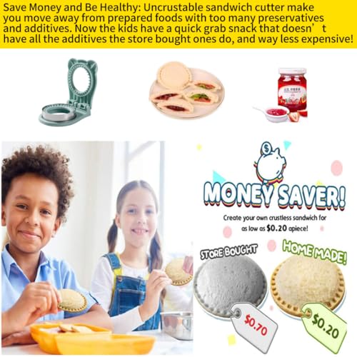 Round Sandwich Cutter and Sealer, Stainless Steel Pocket Press (3.7 Inch)