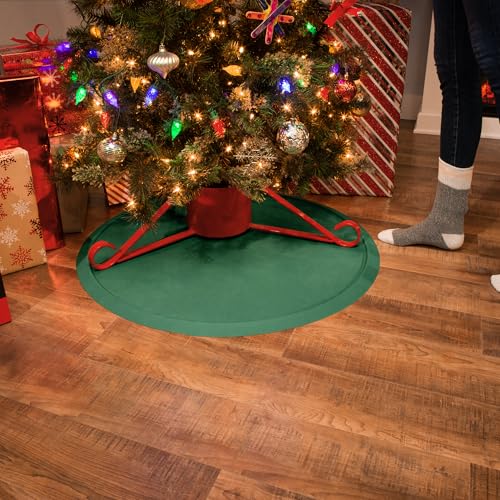 Heavy-Duty Christmas Tree Mat - Floor Protector with Raised Lip (Green)
