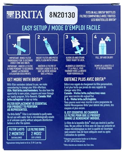 Water Bottle Replacement Filters 3-Pack - BPA-Free Filter Cartridges