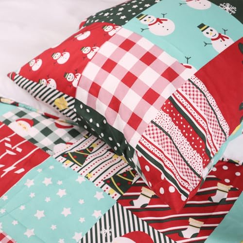 Gogreen Christmas Duvet Cover Set King Size 3P Microfiber Bedding with Zipper