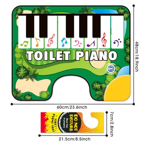 Musical Toilet Piano Mat - 24x19 Inch Waterproof Non-Slip Floor Rug