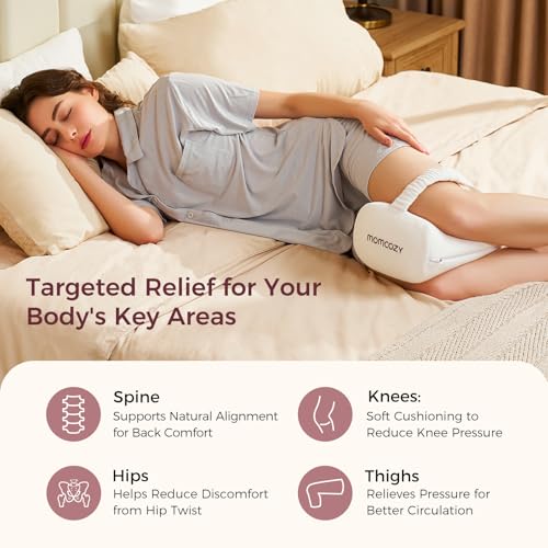 Knee Pillow for Side Sleepers - Soft Memory Foam with Adjustable Strap