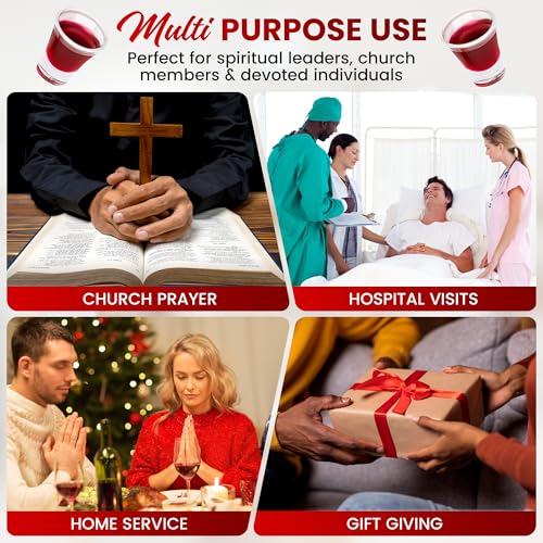 Portable Communion Set with Carrying Case, 6 Cups, and Accessories