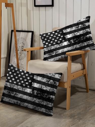 Black and White USA Flag Comforter Set - King Size Bedding for Kids