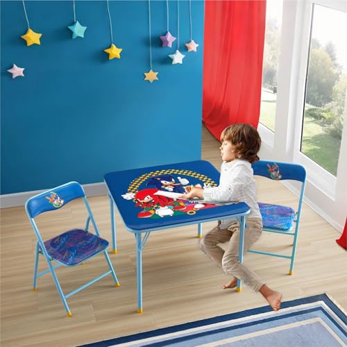 Kids 3-Piece Folding Table and Chair Set for Playroom and Activities