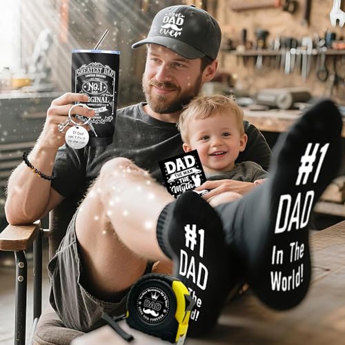 Dad Gifts Set with Tumbler Baseball Cap Keychain & More - Father's Day Gift
