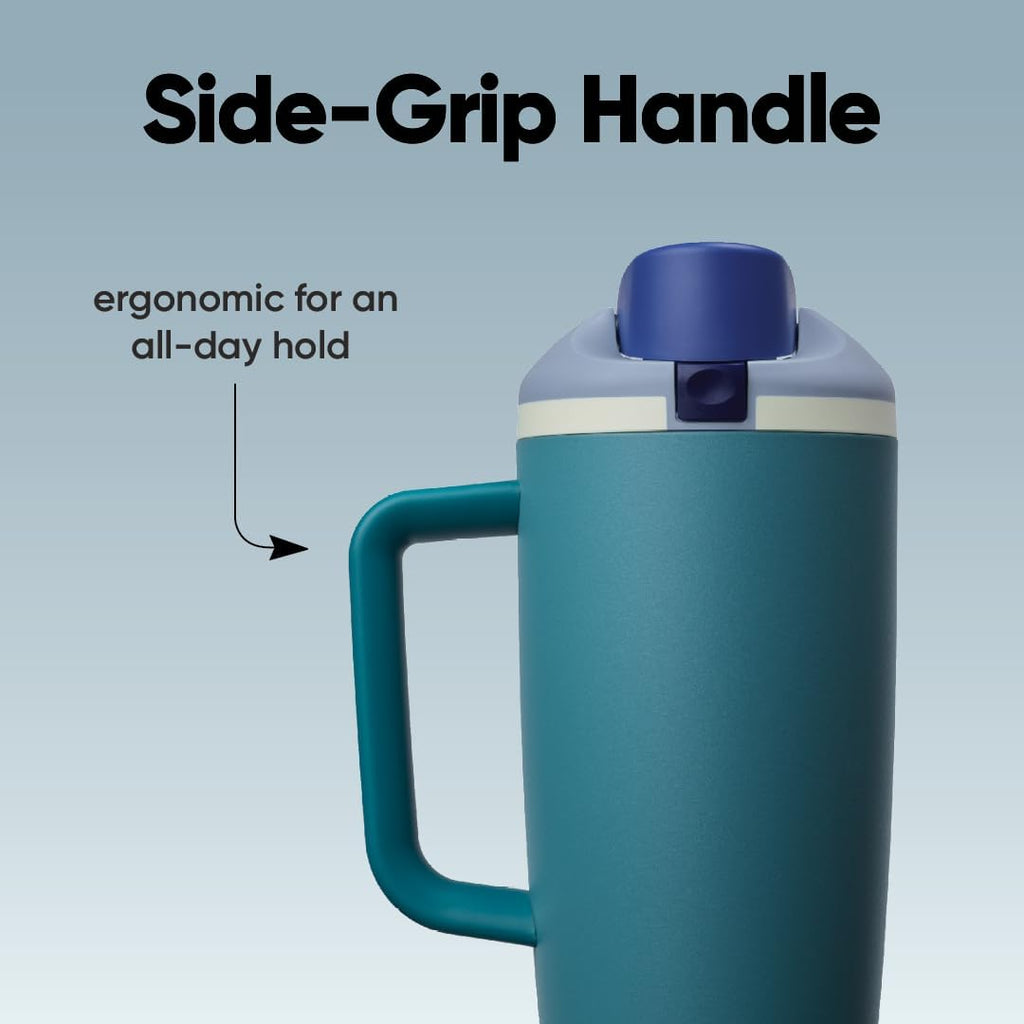 Owala FreeSip Tumbler - Insulated Stainless Steel Water Bottle with Built-In Straw | 40oz, BPA Free, Denim