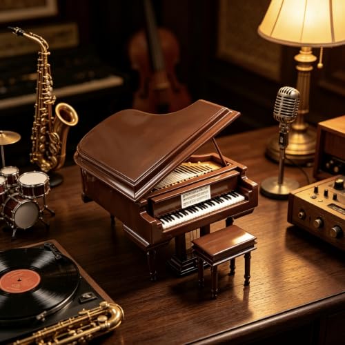 Music Box with Piano Bench & Black Case - Spirited Away Melody Gift