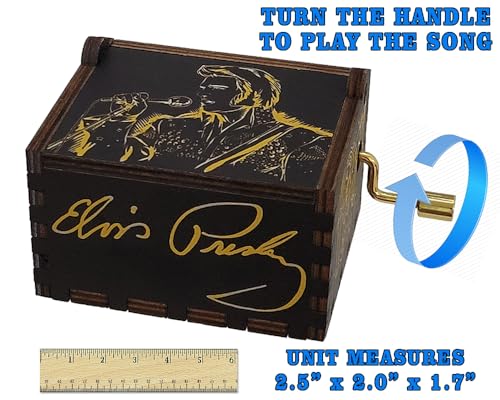 Hand Crank Wooden Music Box - Small Keepsake Gift for Music Fans