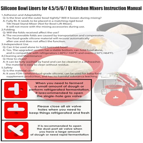 Silicone Mixer Bowl Liners for 5 Qt Tilt-Head Mixers, 3-Pack
