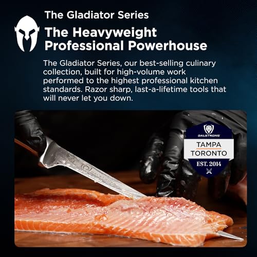Dalstrong Gladiator Elite 7-Inch Flexible Fish Fillet Knife with Sheaths
