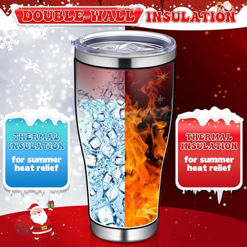 Mifoci 4 Pcs Christmas Tumblers 30oz Insulated Stainless Steel Cups - Style 1