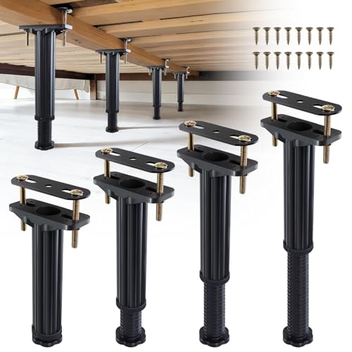 Adjustable Bed Frame Support Legs 7.8-13 Inch - 4 Pack Heavy Duty Slat Legs
