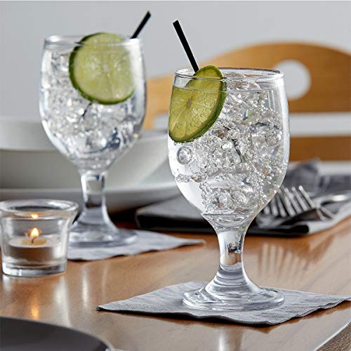 13-Ounce Goblet Party Glasses, Set of 12 Clear Beverage Glasses