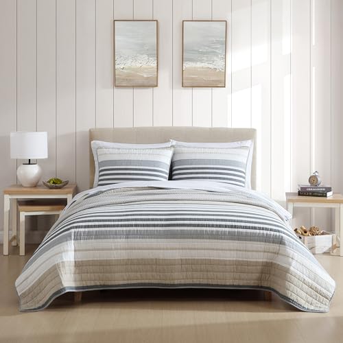 Reversible King Quilt Set - 100% Cotton Bedding with Shams