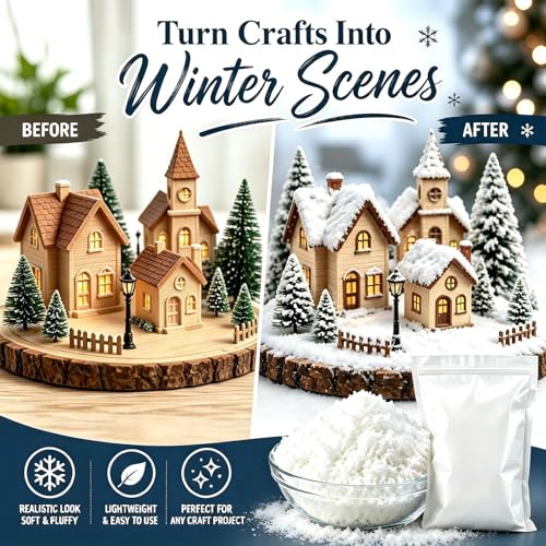 Instant Snow Powder (12oz) - Makes 5 Gallons Fluffy Artificial Fake Snow